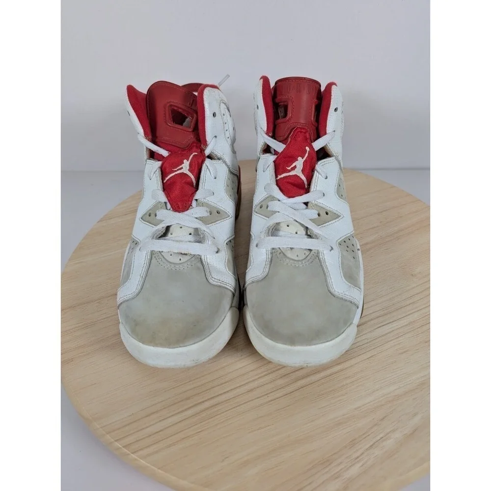Nike Air Jordan 6 Retro Alternate Hare 6.5Y Youth Womens 8 White Red Sneakers